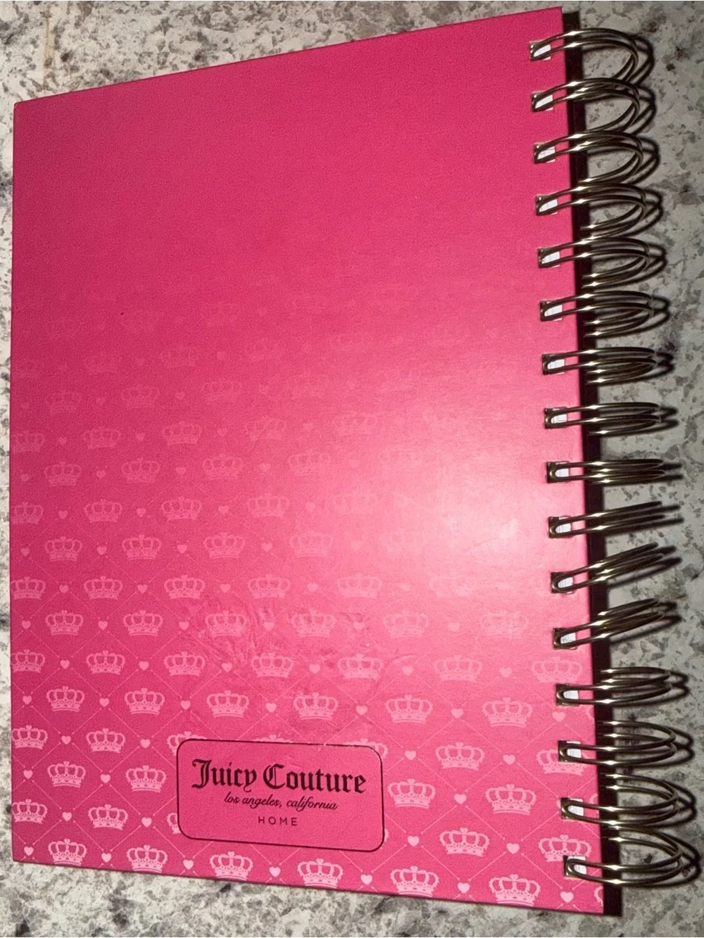 Juicy Couture Pink and Gold Spiral Journal